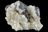 Calcite Crystals On Green/Purple Fluorite - Pakistan #90650-2
